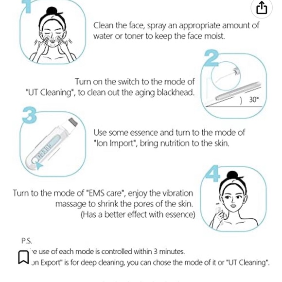 Skin Scrubber Skin Spatula,Blackhead Remover Cleaner with 4 Modes Deep Cleansing - Picture 5 of 5